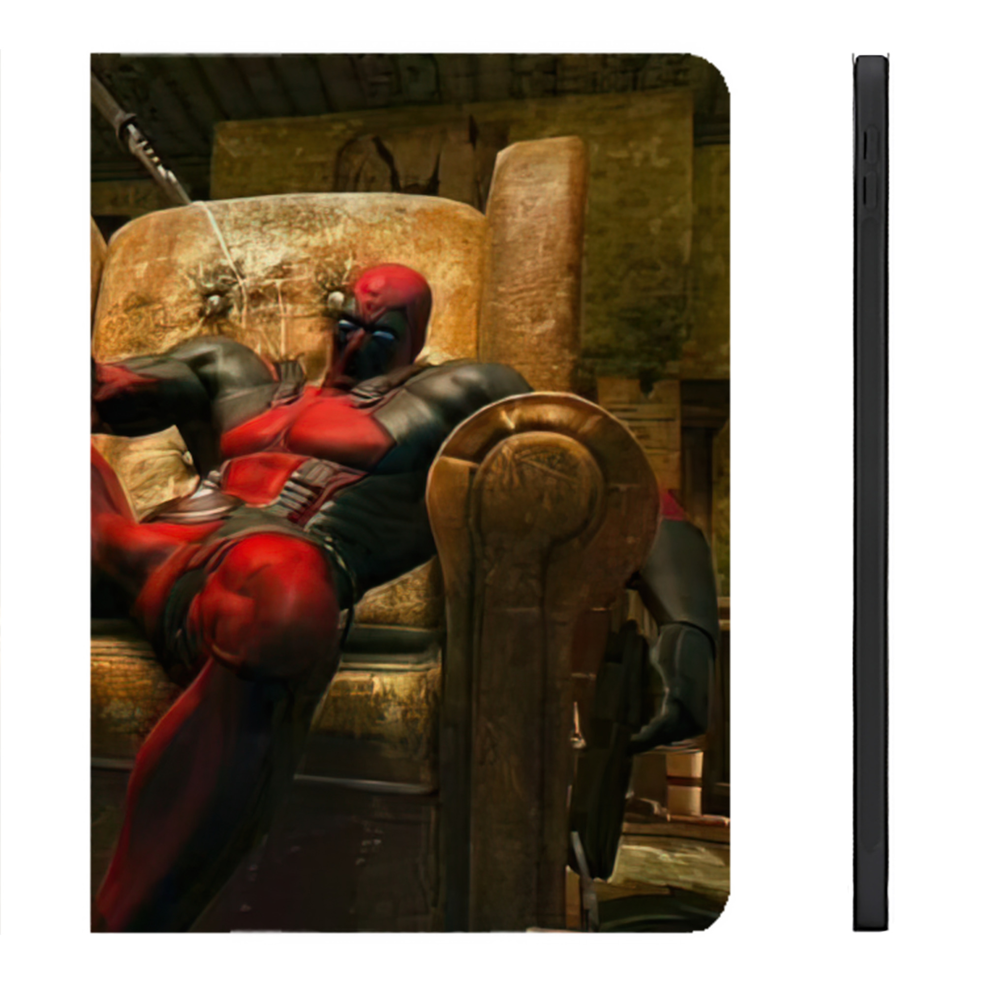（画像用） Deadpool デッドプール IPadケース ペンホルダー付き ブックスタイルデザイン